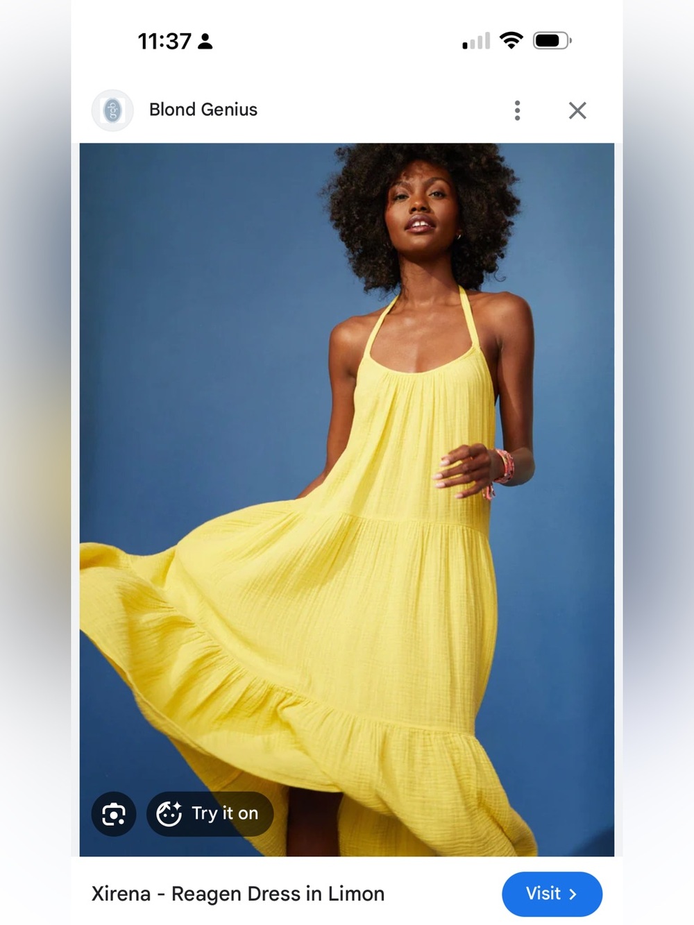XiRENA Reagen Halter Midi Dress in Limon Yellow